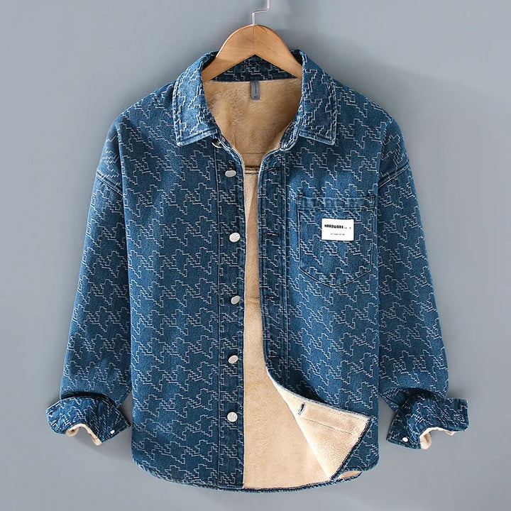 Friedhelm | Gemusterte Jeansjacke im modernen Stil