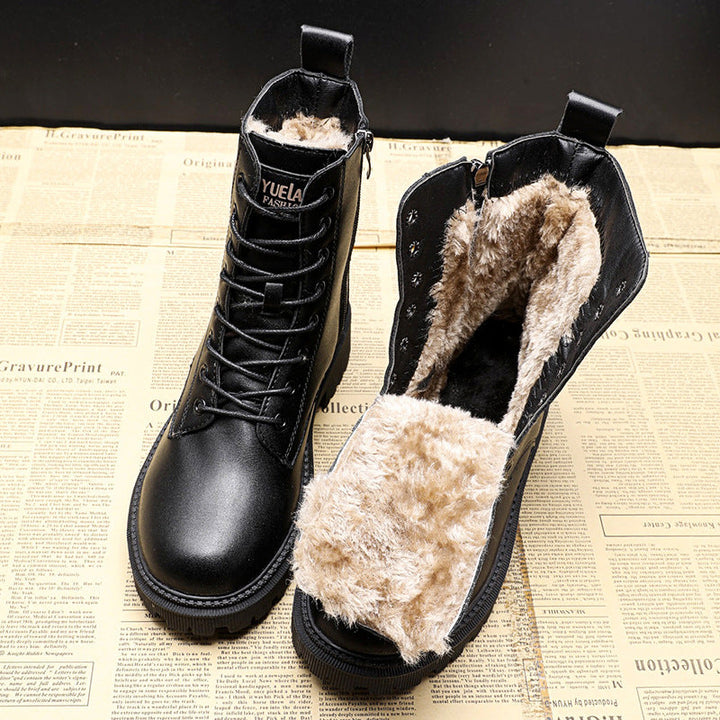 Vanessa | Leder-Winterstiefel mit modischem Design