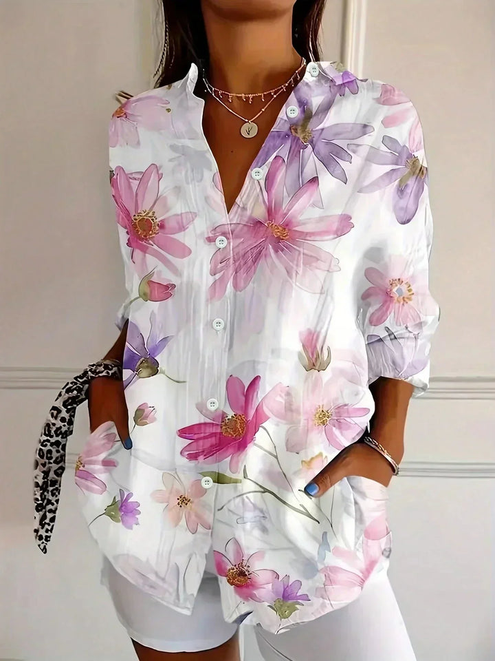 Amelia | Damenbluse mit elegantem abstraktem Print