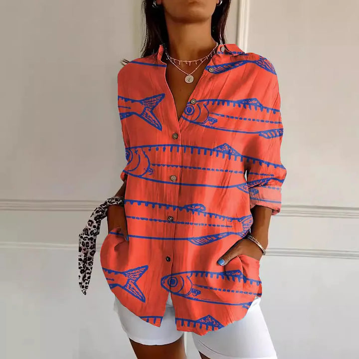 Natalie | Bluse mit buntem Muster in Modernoptik