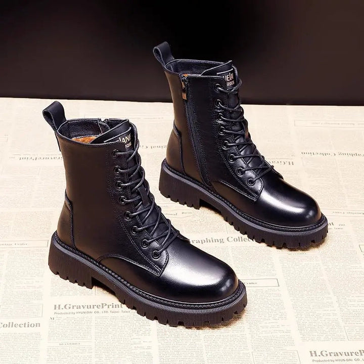 Vanessa | Leder-Winterstiefel mit modischem Design