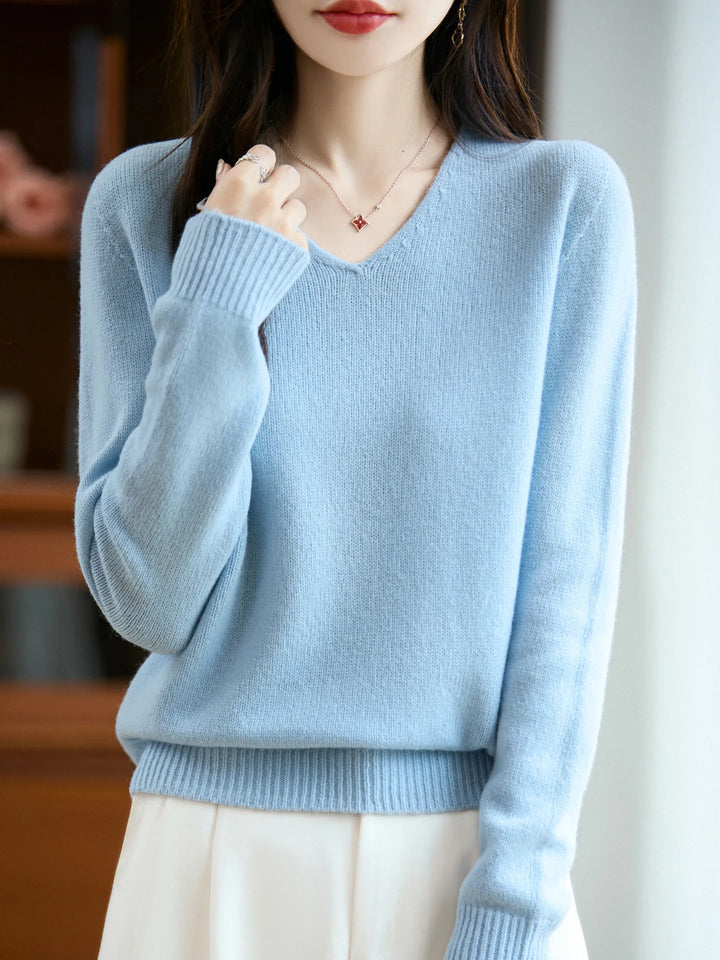 Sophie | Weicher Feinstrickpullover mit V-Ausschnitt