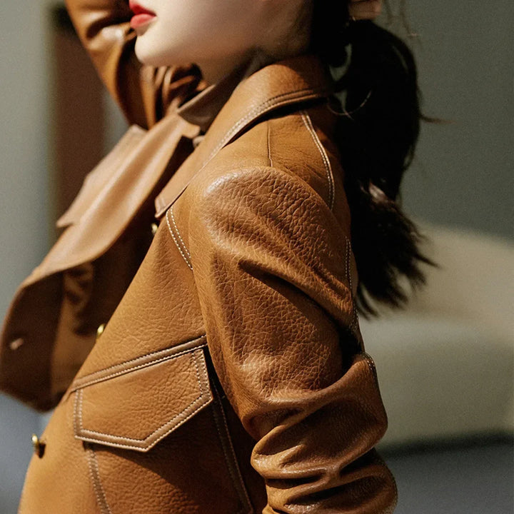Harlow Kunstlederjacke mit weichem Innenfutter und Reißverschluss