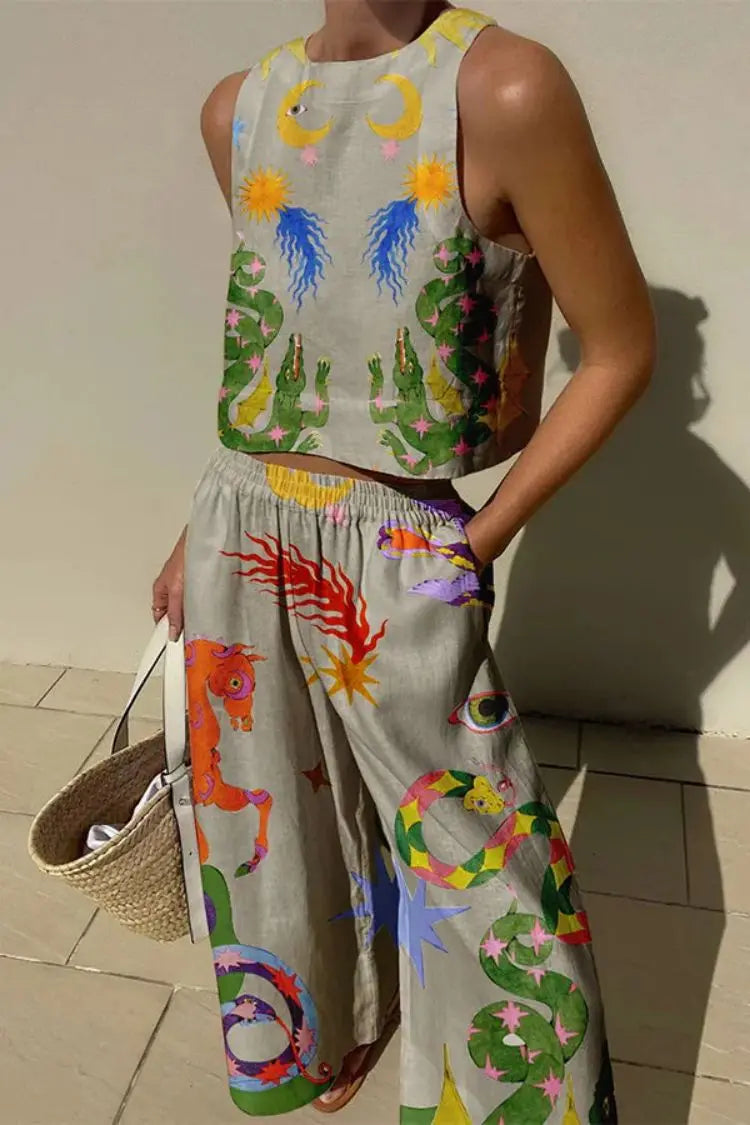 Marisol Bunte Baumwolle Damen-Set für sonnige Freizeitlooks