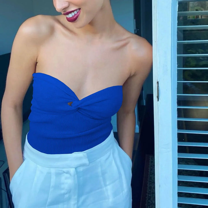 Eliana | Schulterfreies Top mit Muster