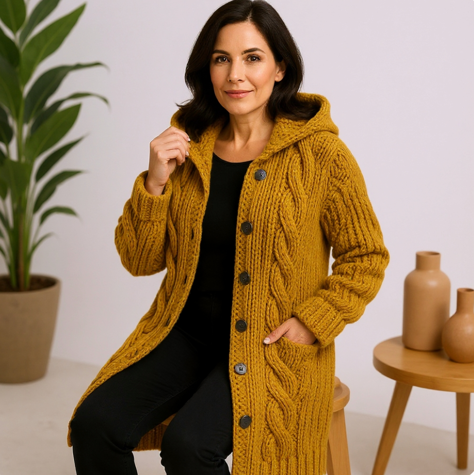 Greta | Stilvoller Strickmantel Damen zeitlos