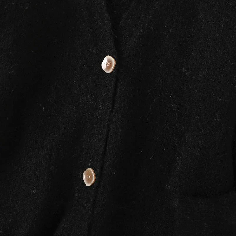 Luxuriöse Kaschmir-Woll-Strickjacke mit Taschen