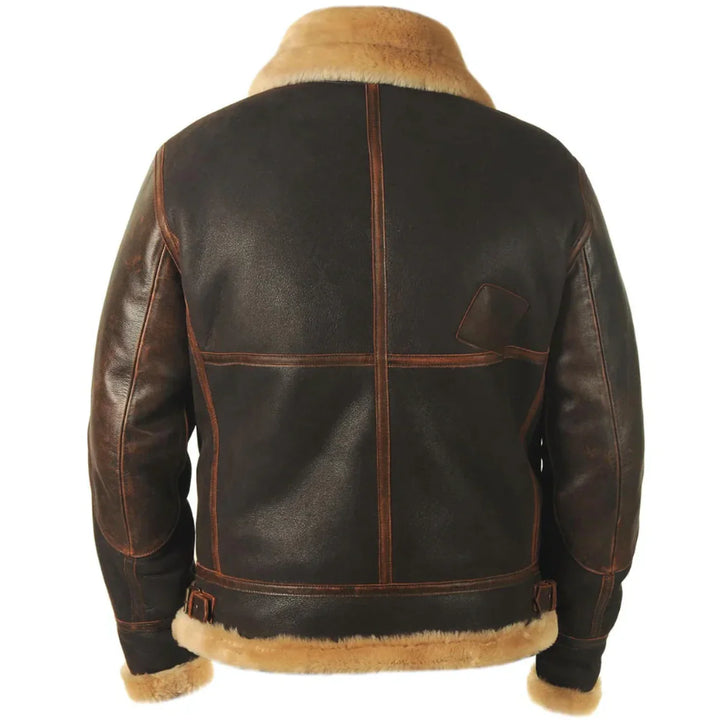 Carl Lederjacke mit Vintage-Look und Reißverschluss