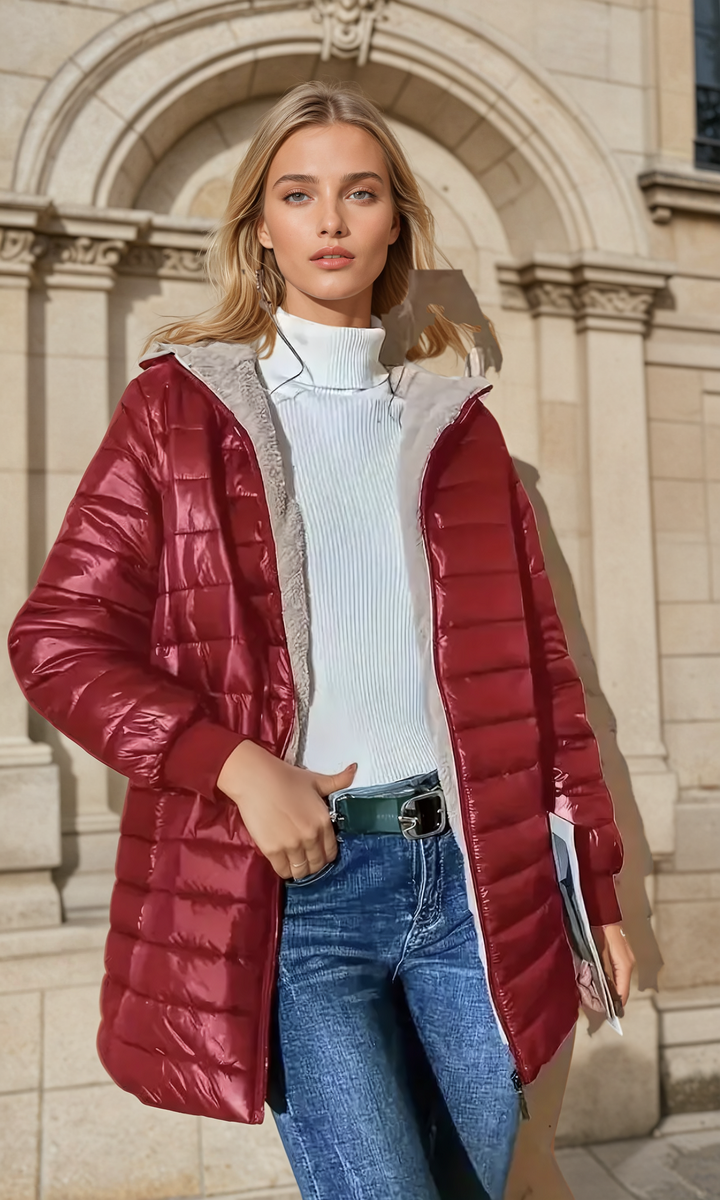 Zara | Lange gesteppte Damenjacke für Herbst/Winter