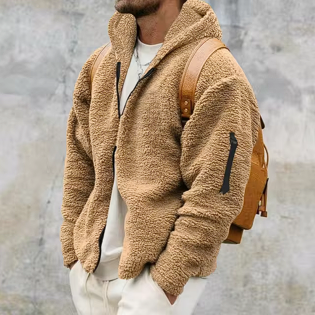 Markus | Fleecejacke für Herren mit Kapuze und Stil