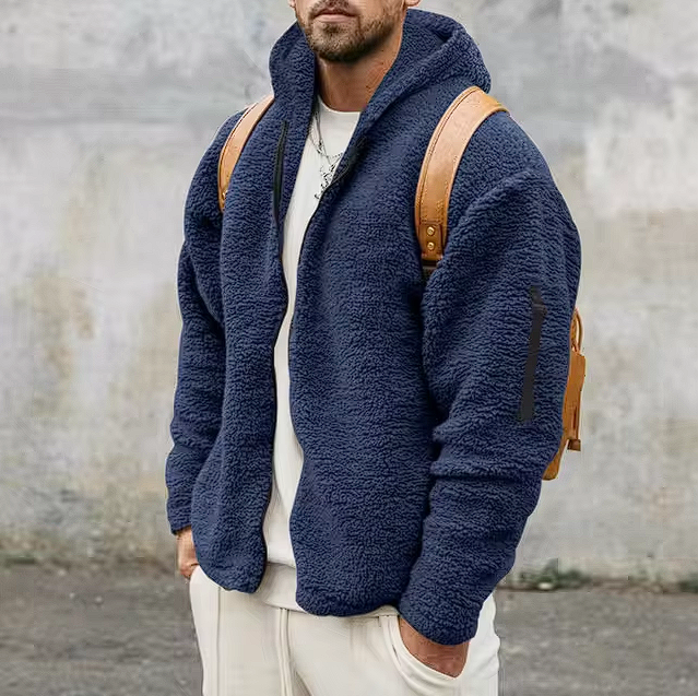 Markus | Fleecejacke für Herren mit Kapuze und Stil