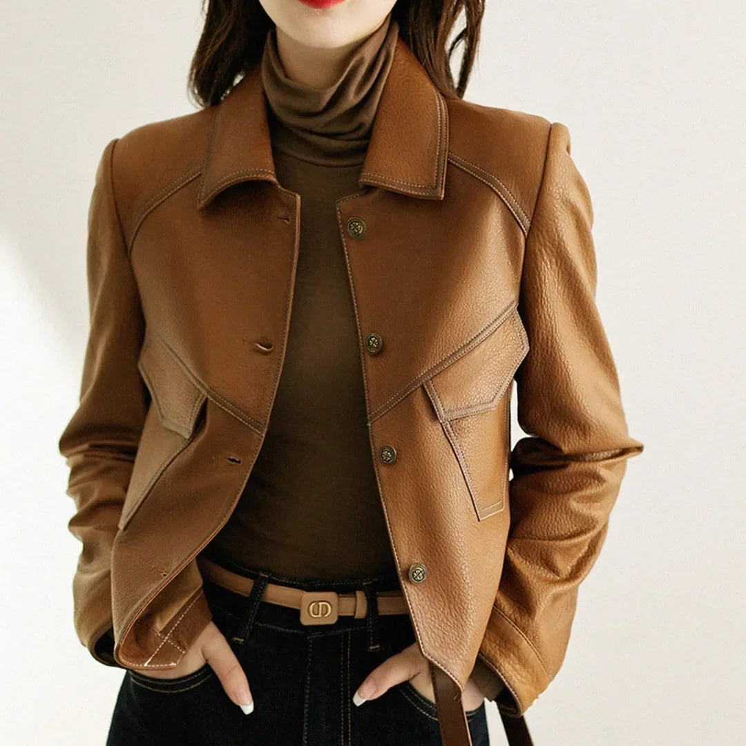Harlow Kunstlederjacke mit weichem Innenfutter und Reißverschluss