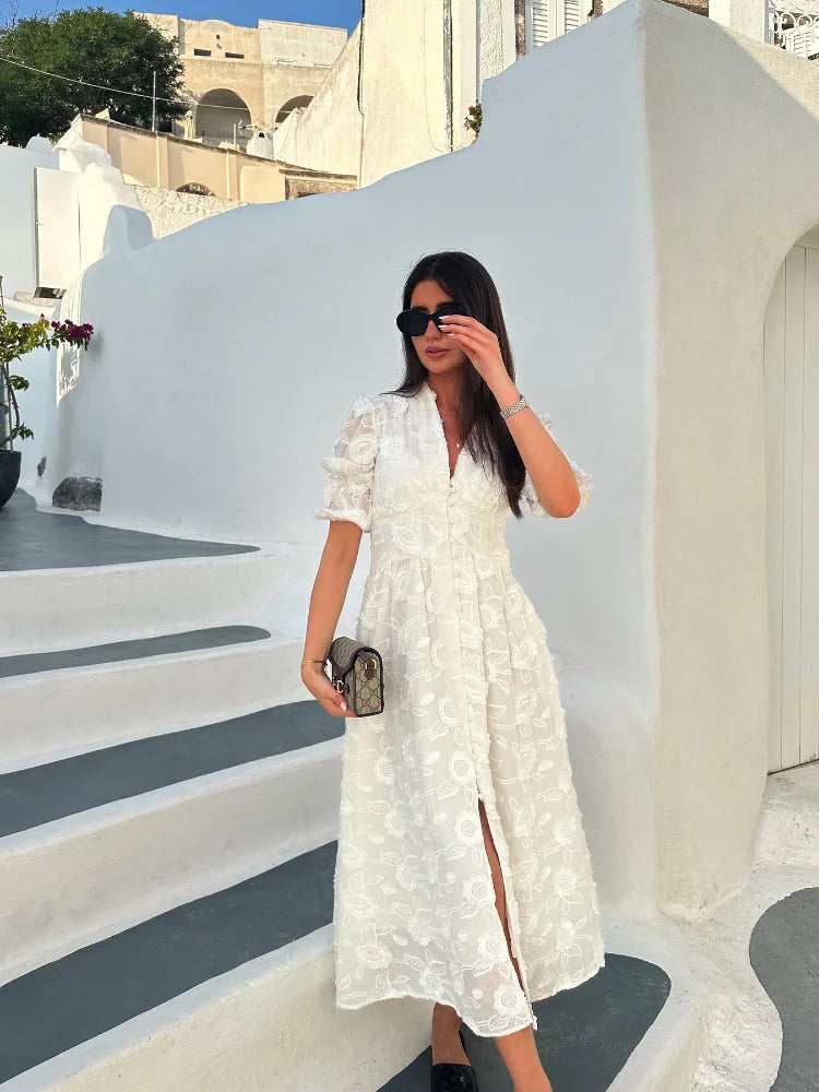 Greta | Elegantes Mykonos Kleid Damen Stil