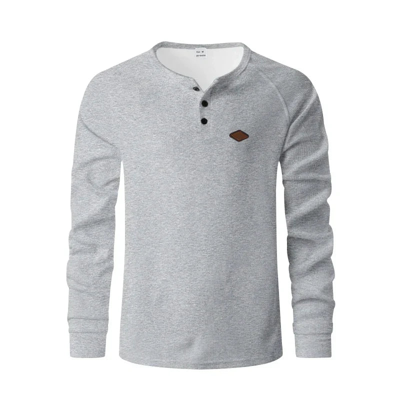 Rafael | Struktur-Henley Herren elegant & alltagstauglich