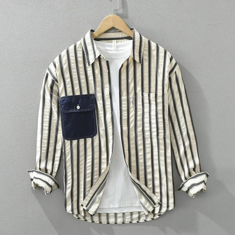 Latitude Stripes | Lässiges Button-Up in Übergröße