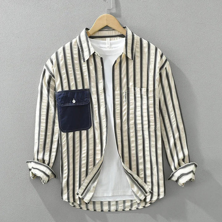 Latitude Stripes | Lässiges Button-Up in Übergröße