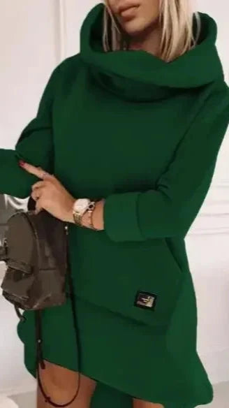 Maya Winter | Langärmeliges Kapuzenkleid für Damen