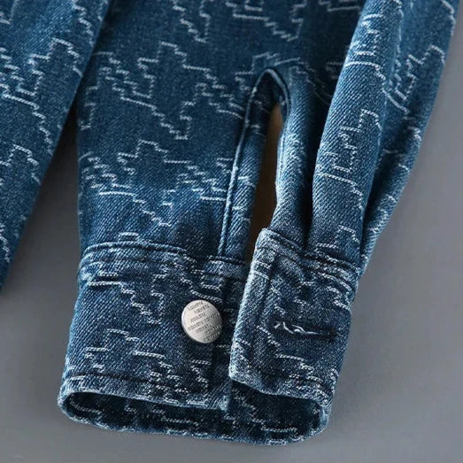 Friedhelm | Gemusterte Jeansjacke im modernen Stil