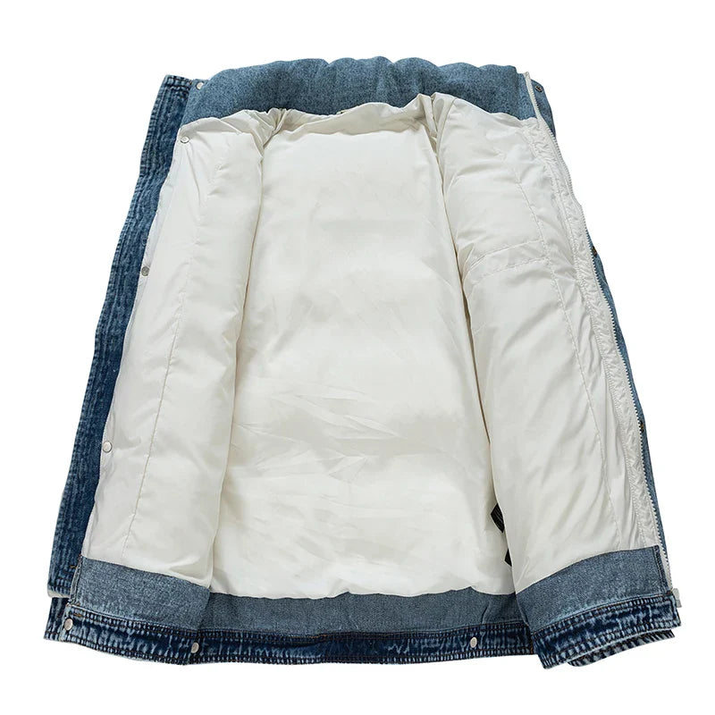 Stonehaven | Gefütterte Daunenjacke aus robustem Denim