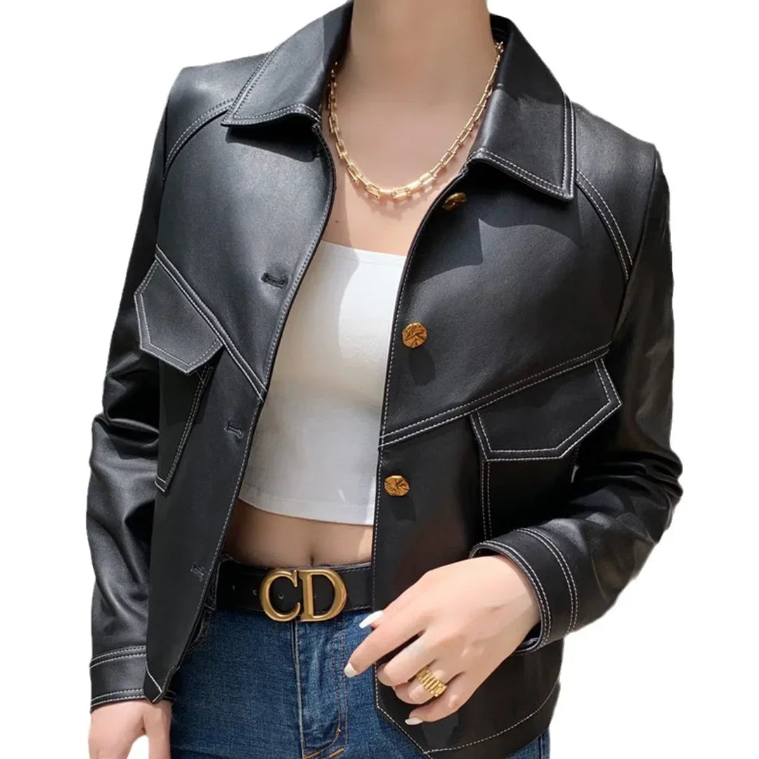 Harlow Kunstlederjacke mit weichem Innenfutter und Reißverschluss