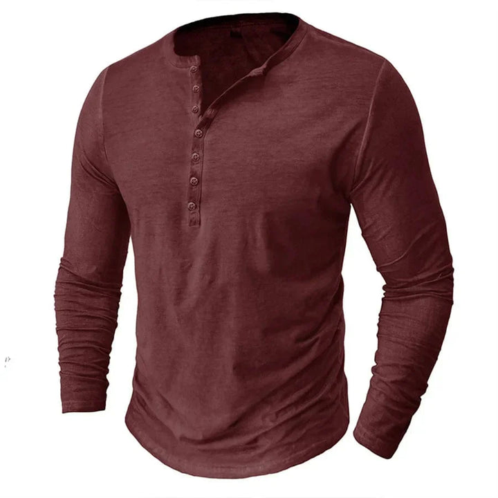 Henley Langarmhemd mit Knopfleiste für Herren