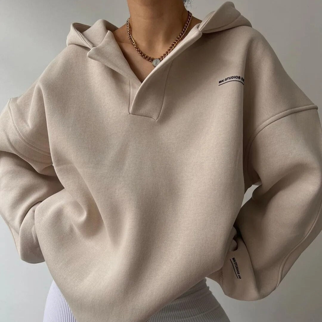 Lina | Damen Hoodie mit V-Ausschnitt modern & stylisch