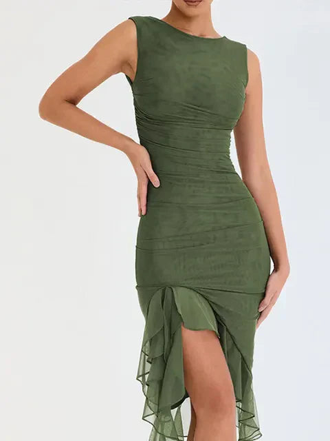 ROZZ | Midi-Kleid mit zarten Rüschen-Details