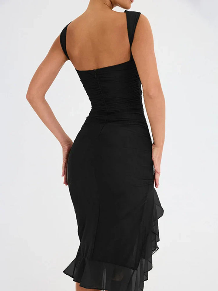 ROZZ | Midi-Kleid mit zarten Rüschen-Details