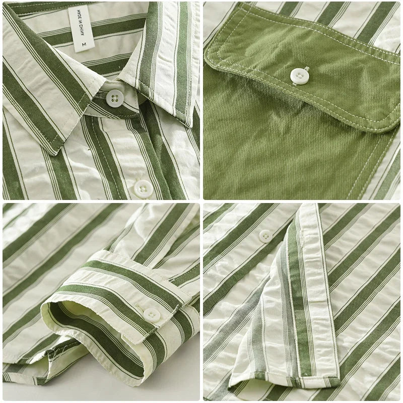 Latitude Stripes | Lässiges Button-Up in Übergröße