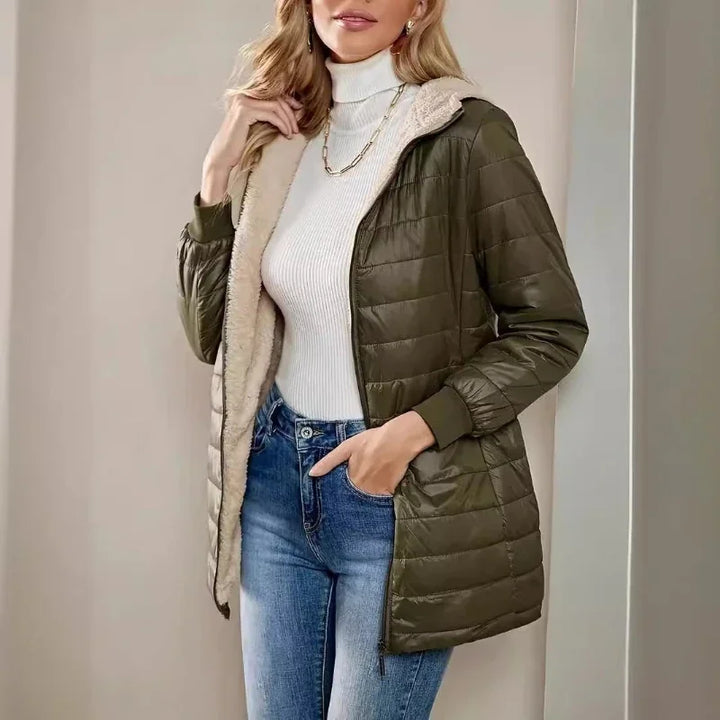 Zara | Lange gesteppte Damenjacke für Herbst/Winter