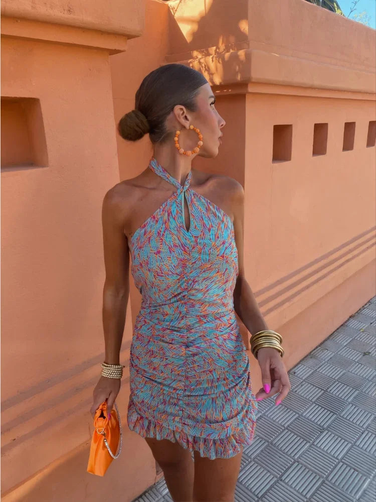 Carla | Ärmelloses Kleid mit trendigem Muster