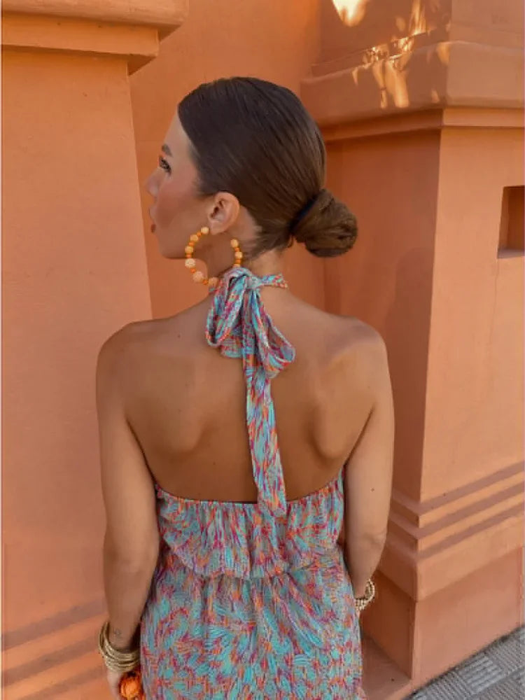 Carla | Ärmelloses Kleid mit trendigem Muster