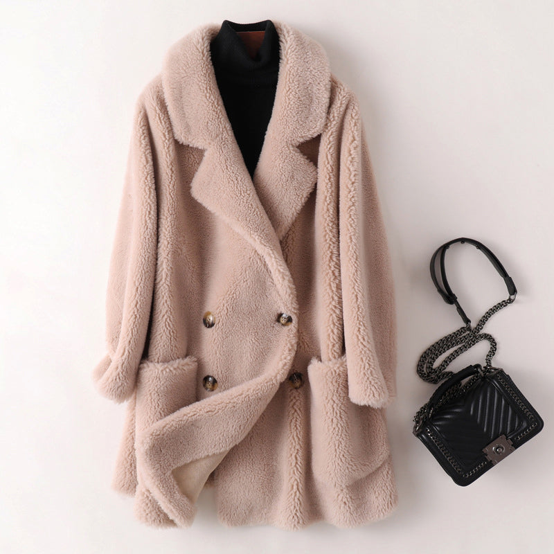 Maxine | Fleece-Mantel mit Revers für Damen