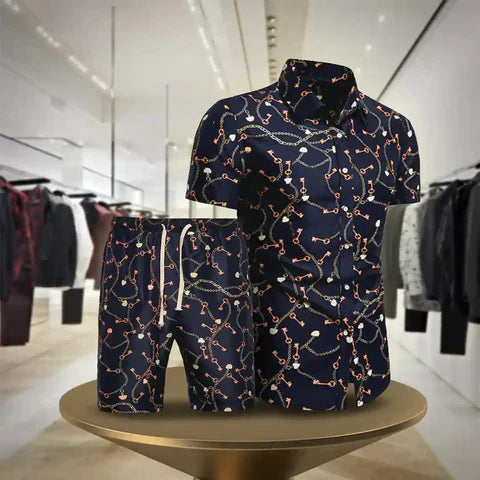 Stessil Hemd und Shorts für Männer im Sommer-Komplettlook