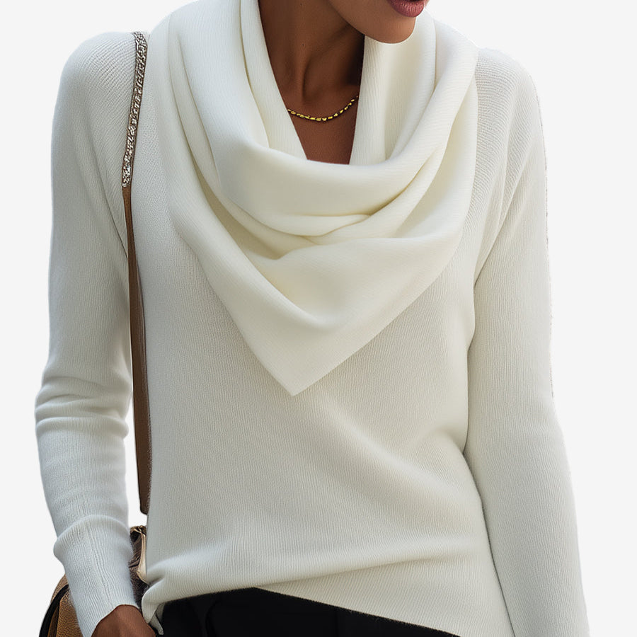 Clara | Eleganter Pullover mit drapiertem Halsdesign