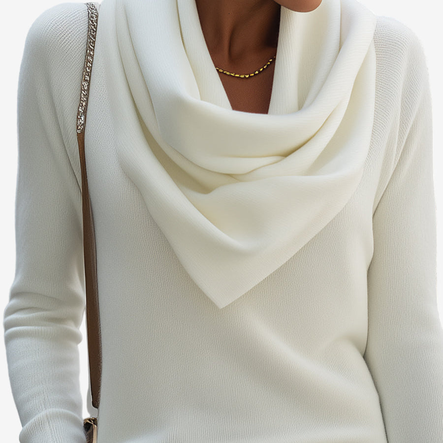 Clara | Eleganter Pullover mit drapiertem Halsdesign