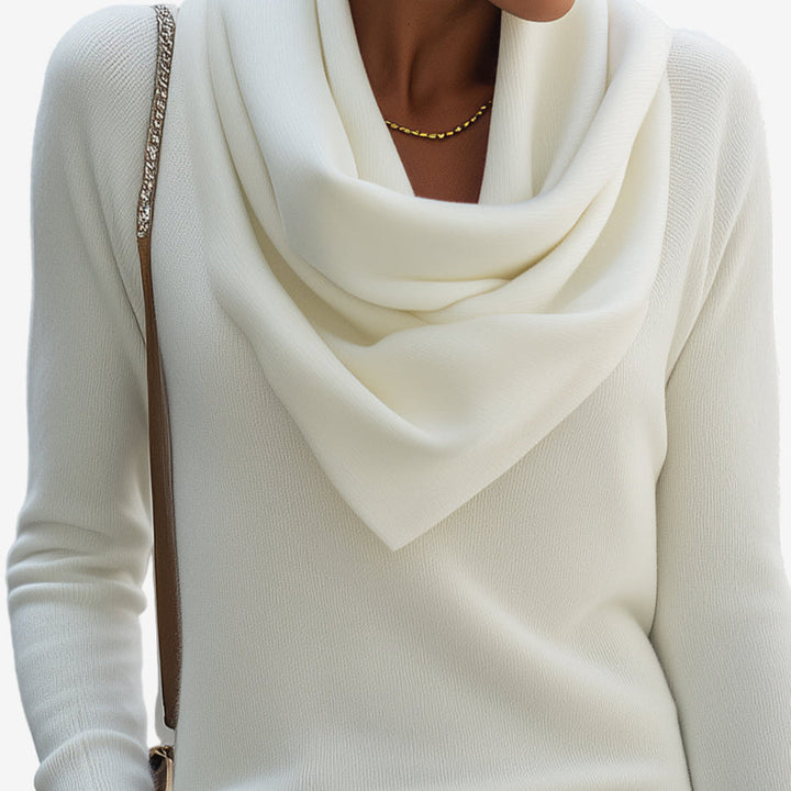 Clara | Eleganter Pullover mit drapiertem Halsdesign