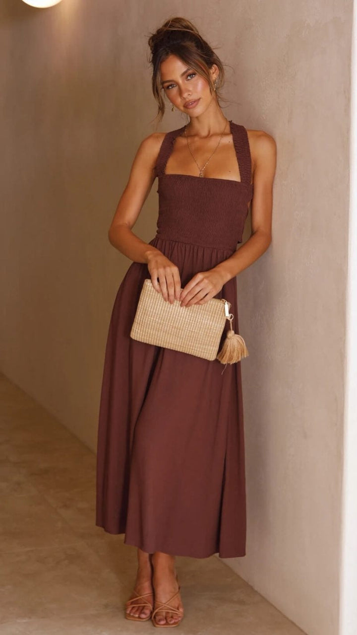 Leda | Elegantes Maxikleid mit fließendem Schnitt