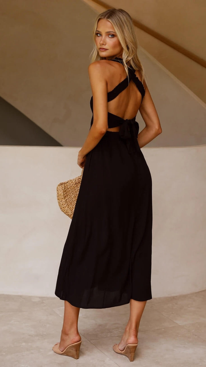 Leda | Elegantes Maxikleid mit fließendem Schnitt