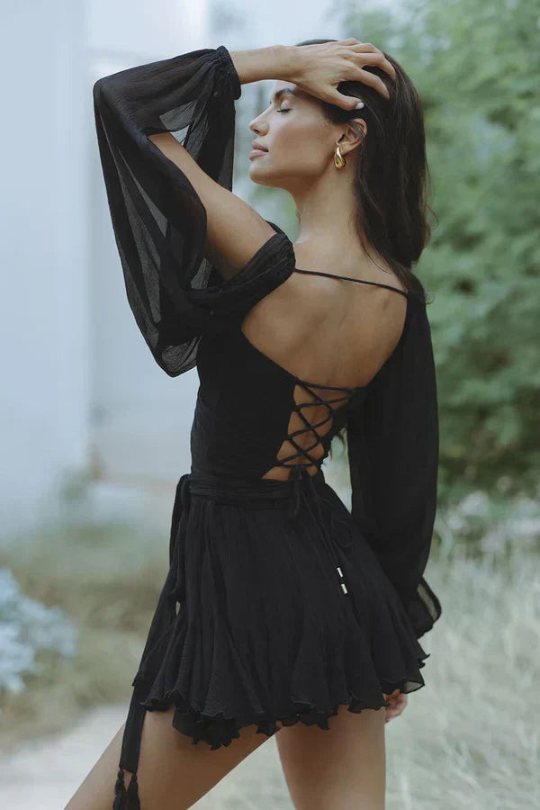 Alina | Feminines Minikleid mit Ballonärmeln