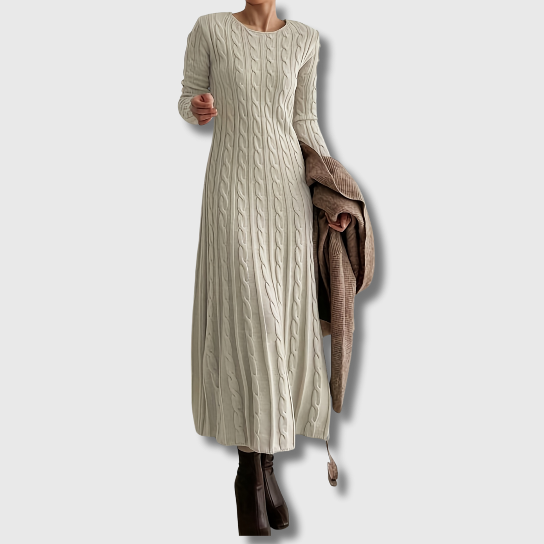 Isabella | Elegantes Damen Maxikleid Stricklook