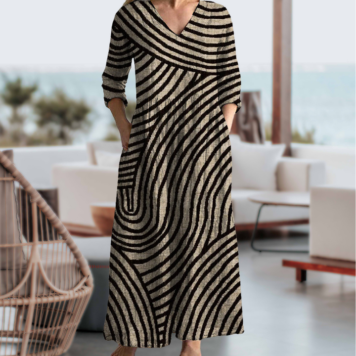Olivia | Klassisches gestreiftes Kleid für Damen