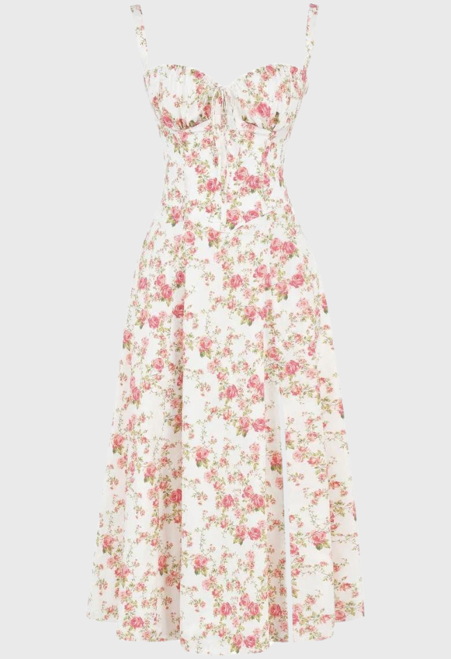 Carmea | Bustierkleid mit Blumen und Taille