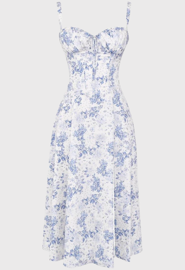 Carmea | Bustierkleid mit Blumen und Taille