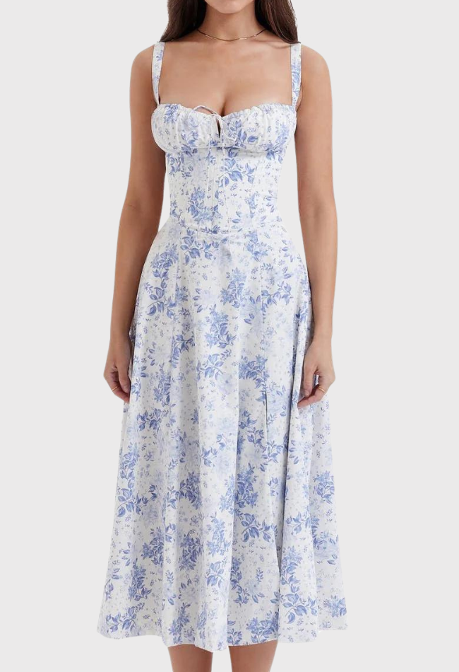 Carmea | Bustierkleid mit Blumen und Taille