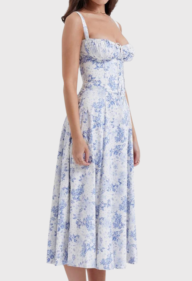 Carmea | Bustierkleid mit Blumen und Taille