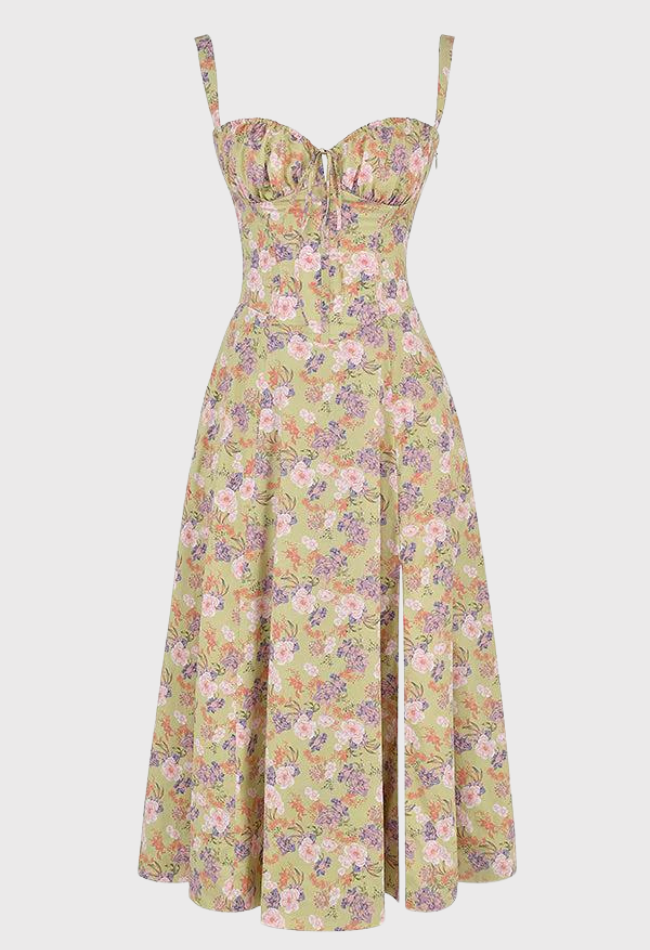 Carmea | Bustierkleid mit Blumen und Taille