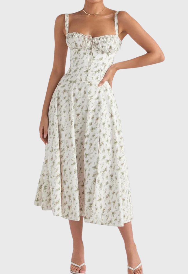 Carmea | Bustierkleid mit Blumen und Taille