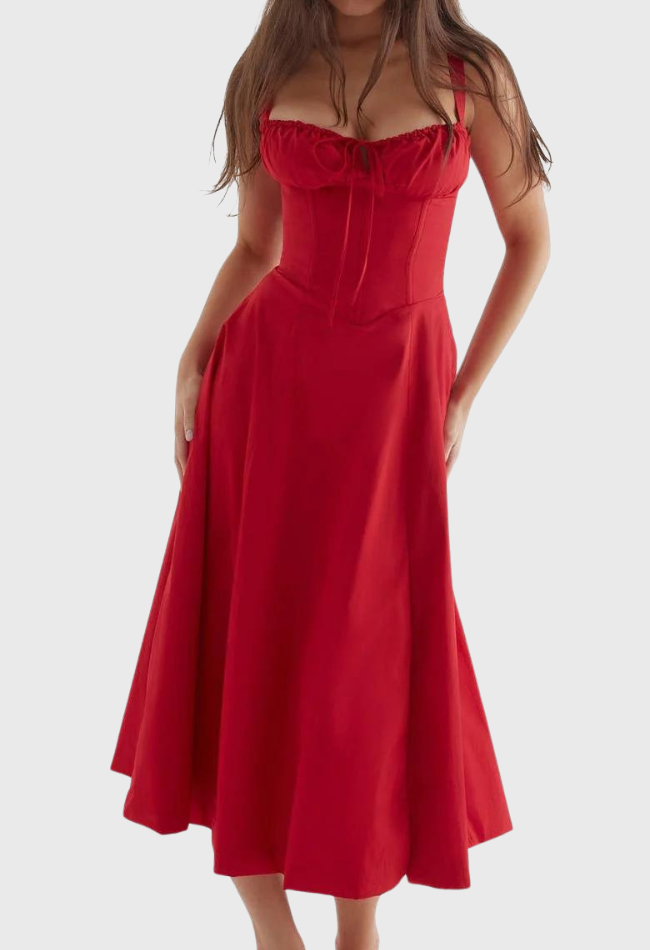 Carmea | Bustierkleid mit Blumen und Taille
