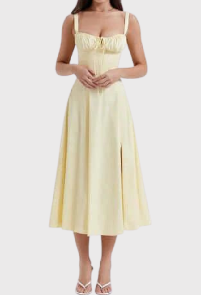 Carmea | Bustierkleid mit Blumen und Taille
